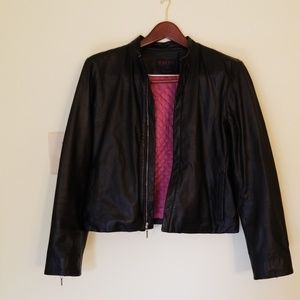 Ralph Lauren Leather Jacket w Pink Lining